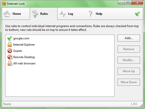 Internet Lock screenshot Internet Lock screenshot