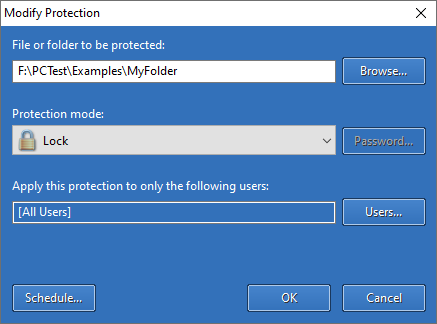 Add/Modify Protection